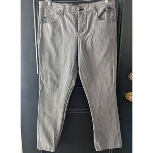 Y2K Hurley Black Gray Plaid Pants Denim Mens Sz 36 Button Fly Skate Punk Grunge